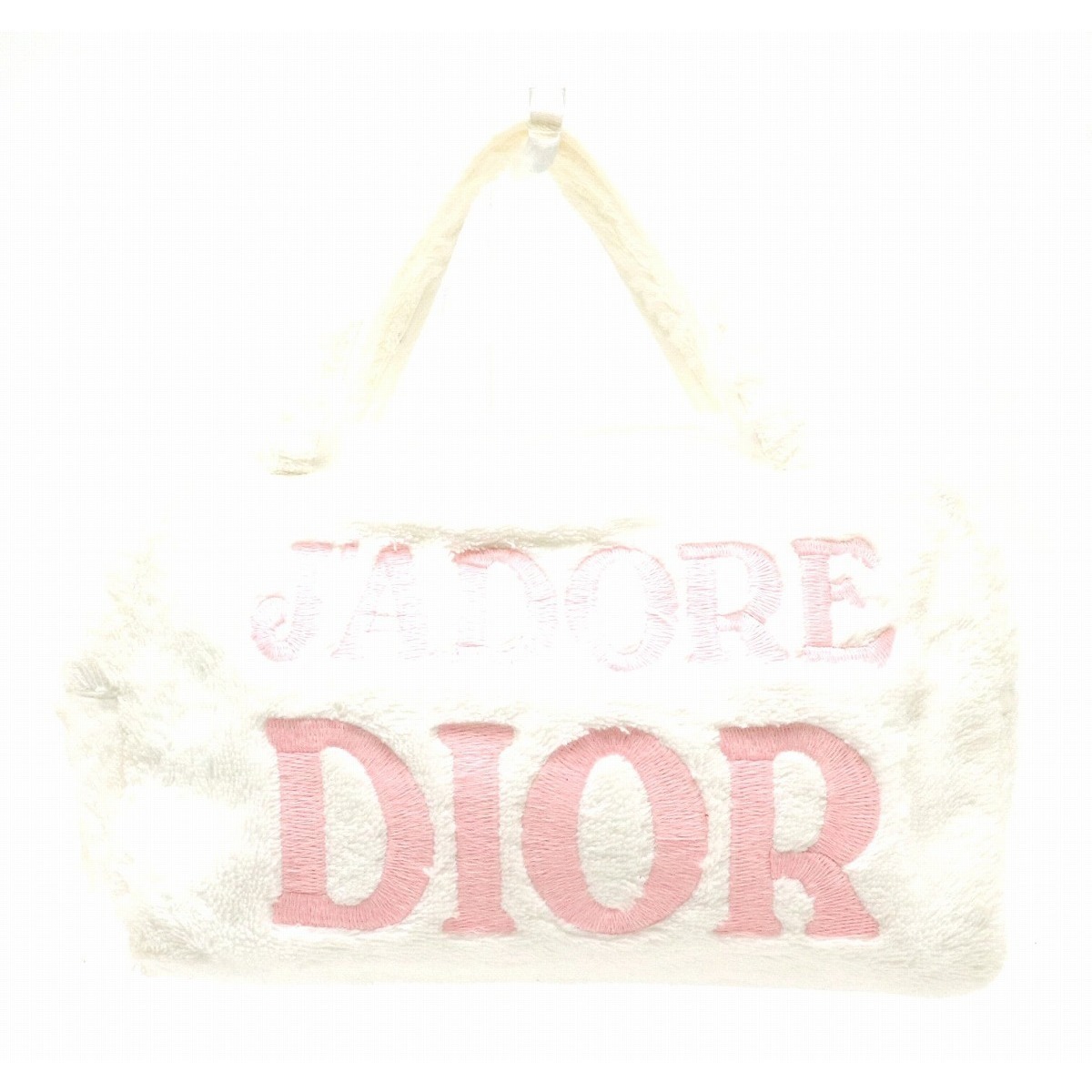 Christian Dior Jadore Mini Handbag Cotton White Pink
